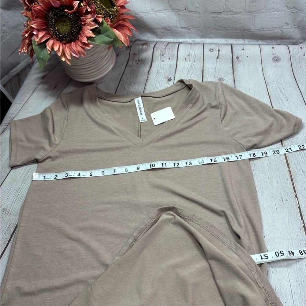 NWT zenana premium boutique Classic mocha V-Neck Womens knit tunic Top layer - Picture 6 of 8